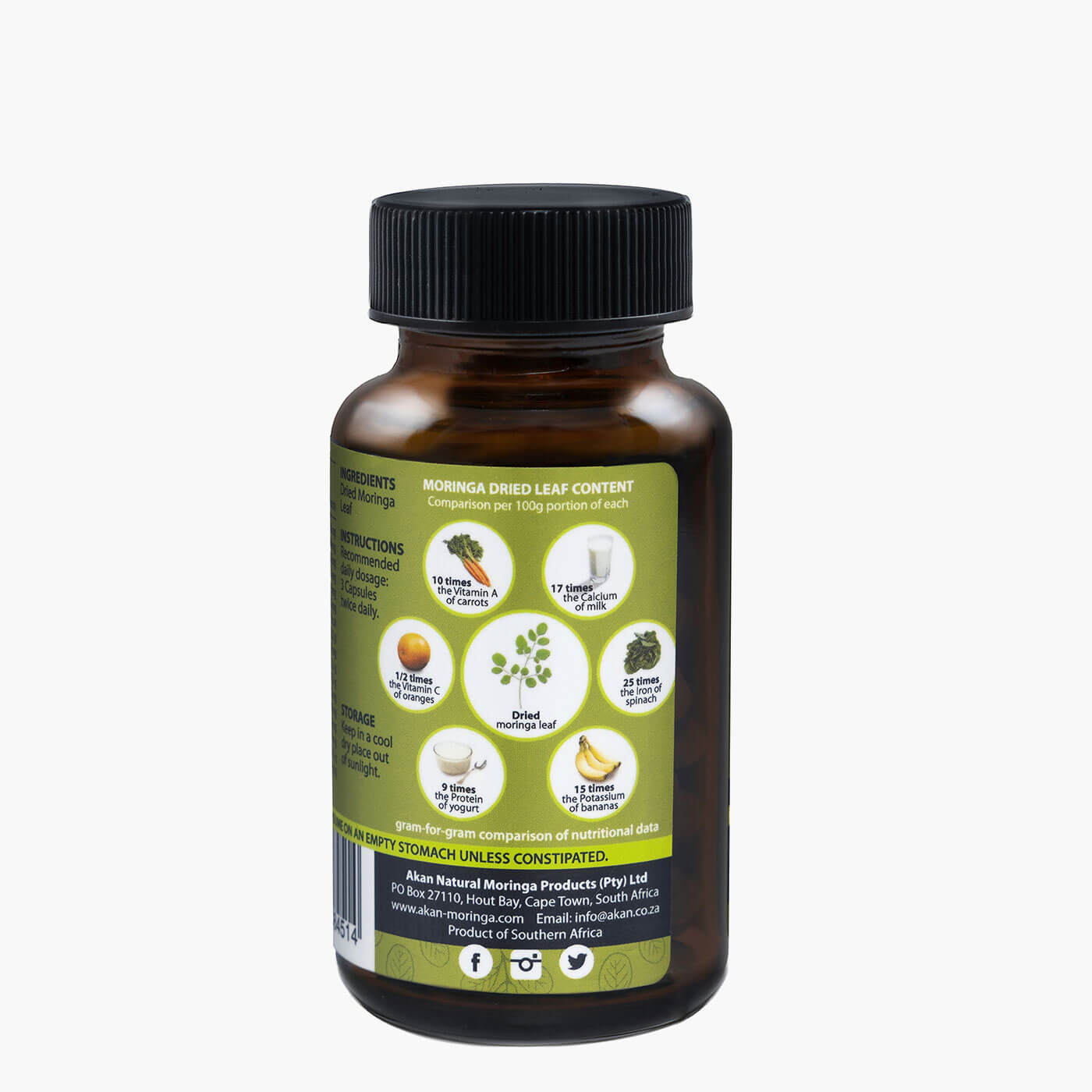 Akan Moringa Veggie capsules (Moringa sourced from South Africa)