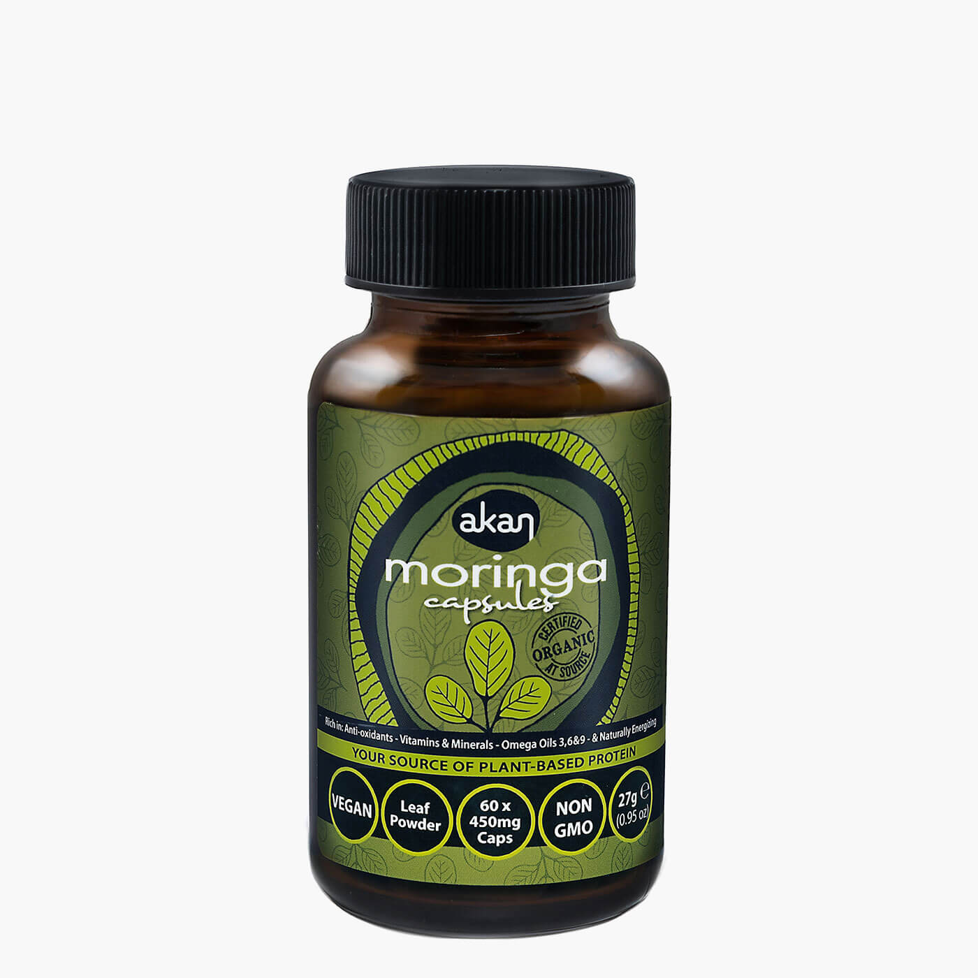 Akan Moringa Veggie capsules (Moringa sourced from South Africa)